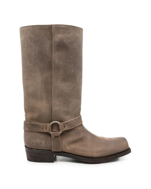 Golden Goose Deluxe Brand Brown Square-Toe Biker Boots for men