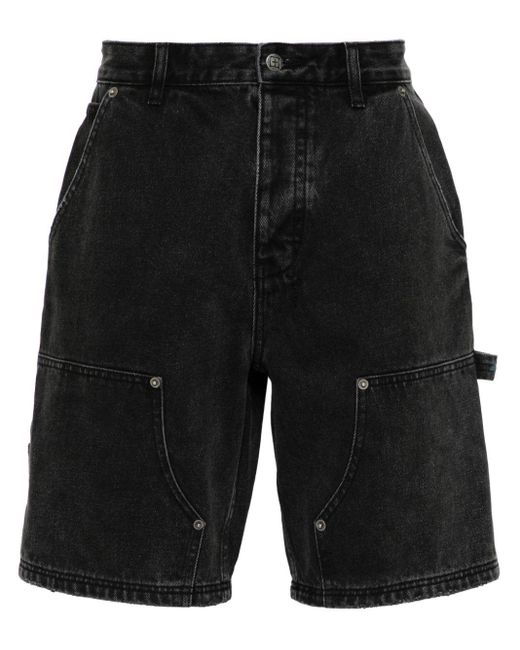 Ksubi Black Operator Denim Cargo Shorts for men