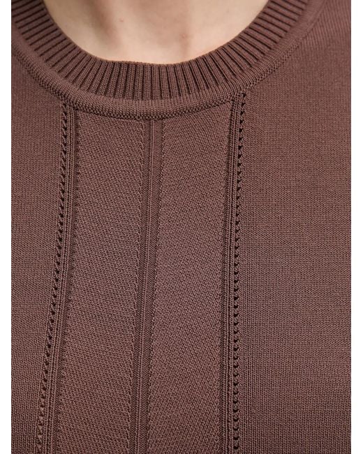 GAUDI Brown Sleeveless Pointelle-Knit Mini Dress