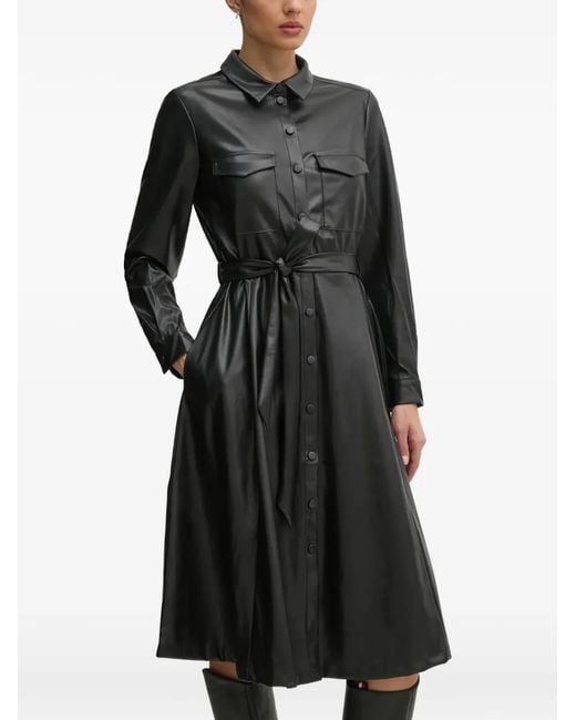 Ouí Black Belted Midi Dress