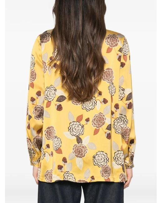 Siyu Metallic Floral-Print Shirt