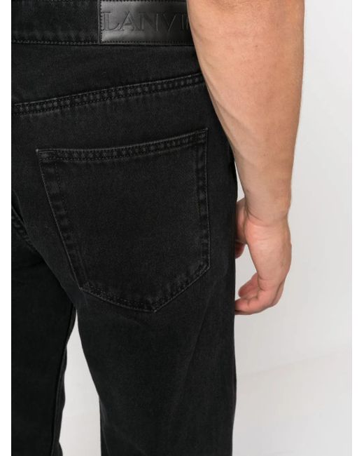 Lanvin Black Twisted Straight-Leg Jeans for men