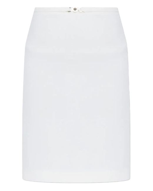 Versace White Medusa-Buckle Mini Skirt