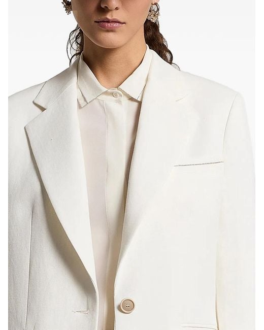 Peserico White Blazer À Simple Boutonnage