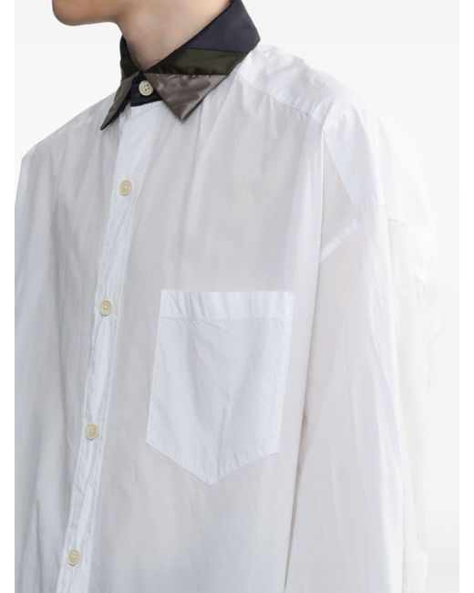 Kolor Hemd mit gestreiftem Kragen in White für Herren
