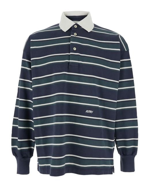 Autry Gestreiftes Poloshirt in Blue für Herren