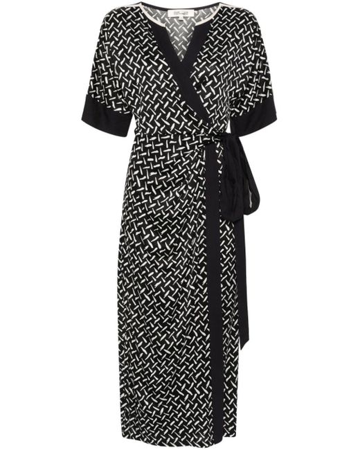 Robe Dorothea à imprimé abstrait Diane von Furstenberg en coloris Black
