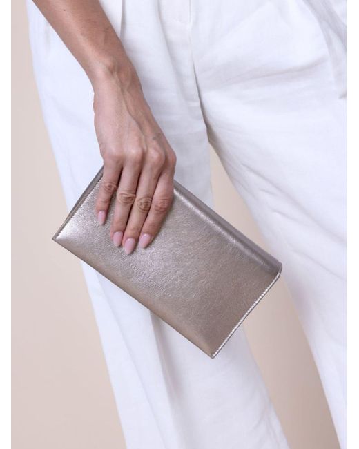 Brunello Cucinelli White Metallic Leather Bag