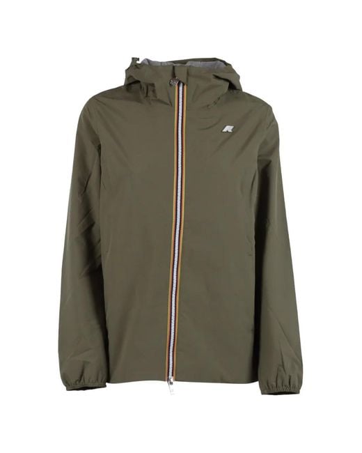K-Way Green Hooded Zip Jacket