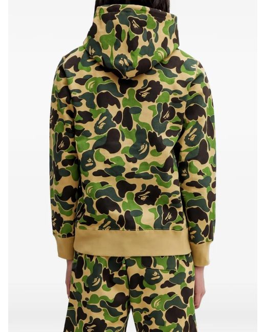 A Bathing Ape Green Camouflage-Pattern Hoodie for men