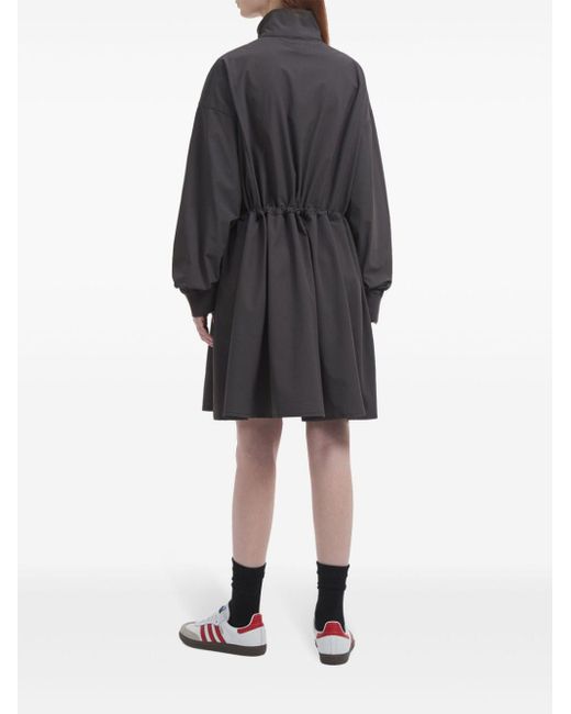 Izzue Black Half-zip Drawstring-waist Midi Dress