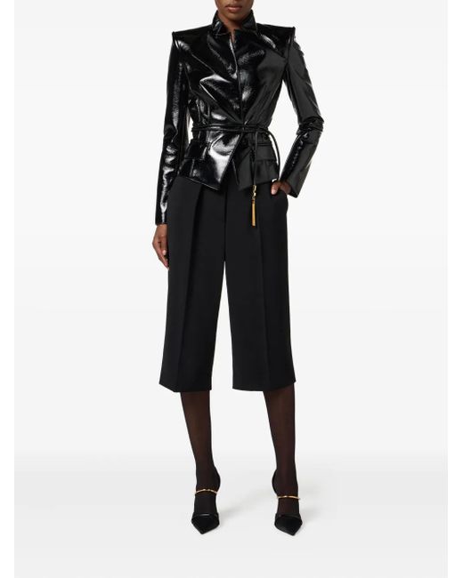 Elisabetta Franchi Black Belted-Tassel Jacket