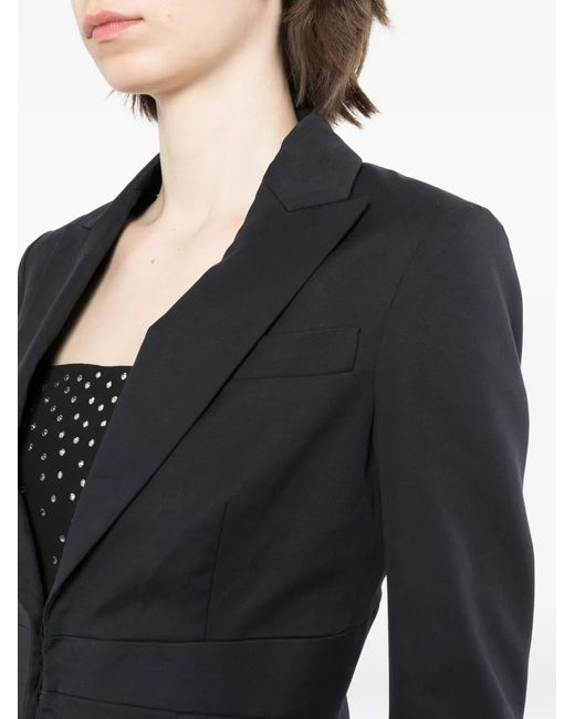 DSquared² Black Peak-Lapel Single-Breasted Blazer