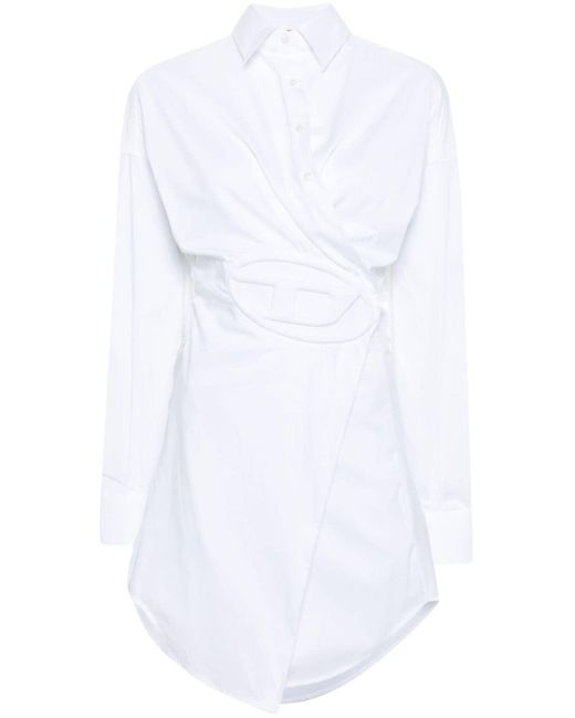 DIESEL White D-sizen-n1 Poplin Shirtdress