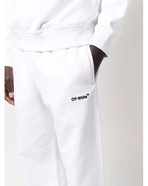 Off-White c/o Virgil Abloh White Helvetica Logo-print Track Pants for men