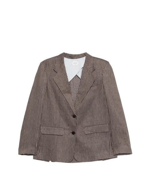 Alysi Brown Blazer À Rayures