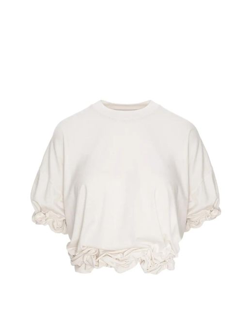 SEEN USERS White Twombly Bloom Ruffled T-Shirt