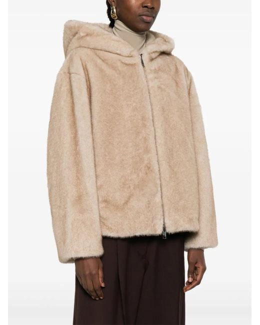 P.A.R.O.S.H. Natural Plush Hooded Jacket