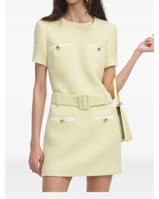 Self-Portrait Yellow Bouclé Dress