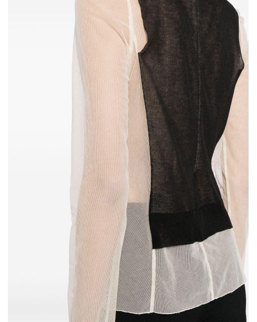Undercover Black Two-tone Sheer Cotton Top