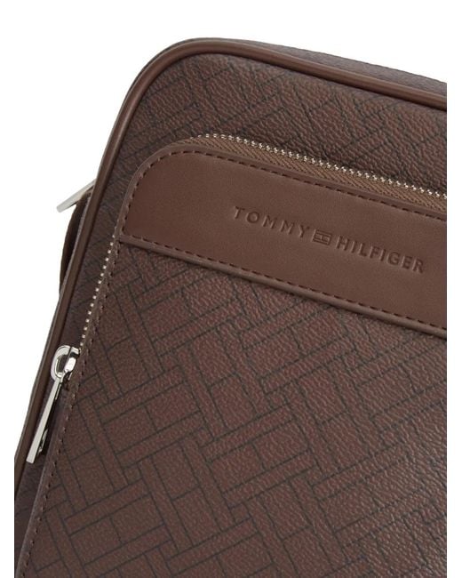 Tommy Hilfiger Brown Sacoche À Logo Embossé for men