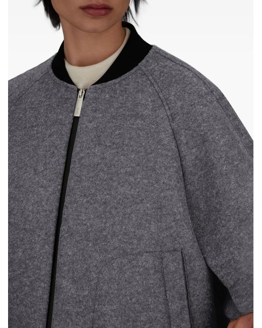 Herno Gray Zip-Front Bomber Jacket