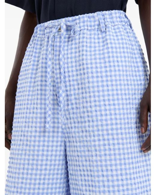 Marni Blue Check-Pattern Shorts for men