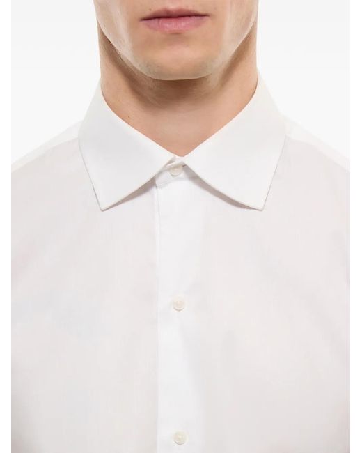 Fursac White Cotton Long-Sleeve Shirt for men