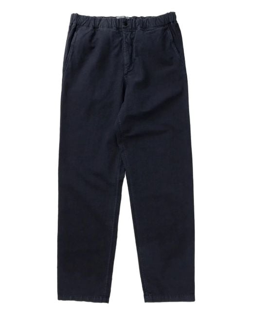 Norse Projects Blue Drawstring Cotton-Linen Trousers for men