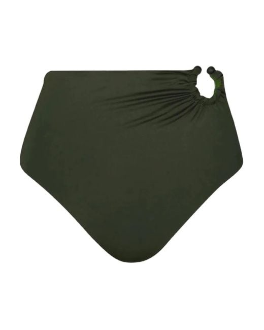 Johanna Ortiz Green Marinera Gathered High-Waist Bikini Panty