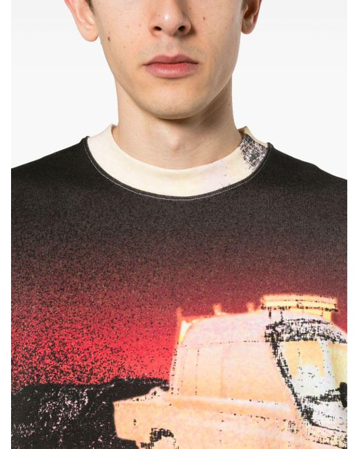 T-shirt con stampa grafica di MSGM in Black da Uomo