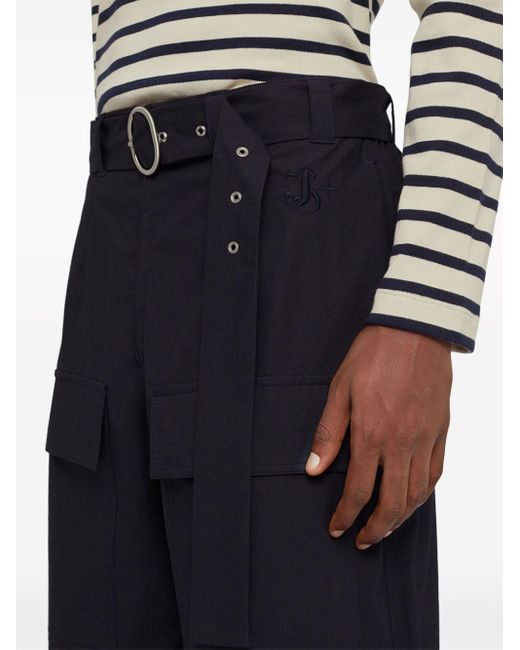 Pantalones anchos con cinturón Jil Sander de hombre de color Blue
