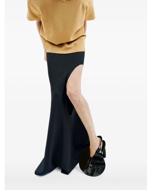 A.W.A.K.E. MODE Black Cut-Out Flared Maxi Skirt