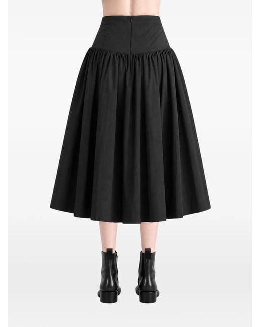 Amomento Black Gathered A-Line Skirt