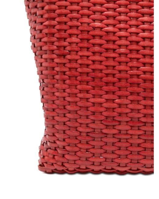 Dragon Diffusion Red Small Grace Basket Woven Tote Bag