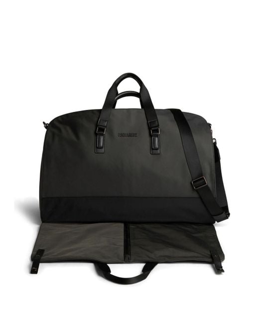 DSquared² Black Logo-raised Zipped Duffle Bag for men