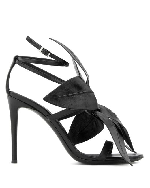 Giuseppe Zanotti Black Lilium Floral-embellished Stiletto Sandals