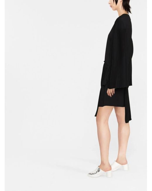 Robe Plissée À Design Asymétrique MM6 by Maison Martin Margiela en coloris Black