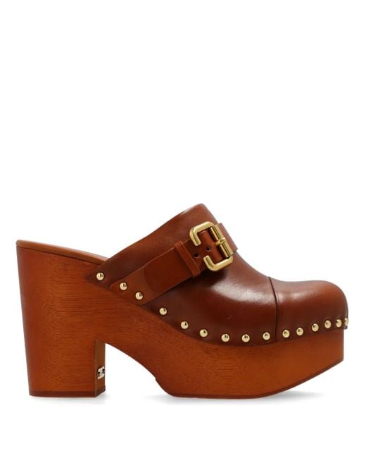 Chloé Brown Jeannette Wedge Clog