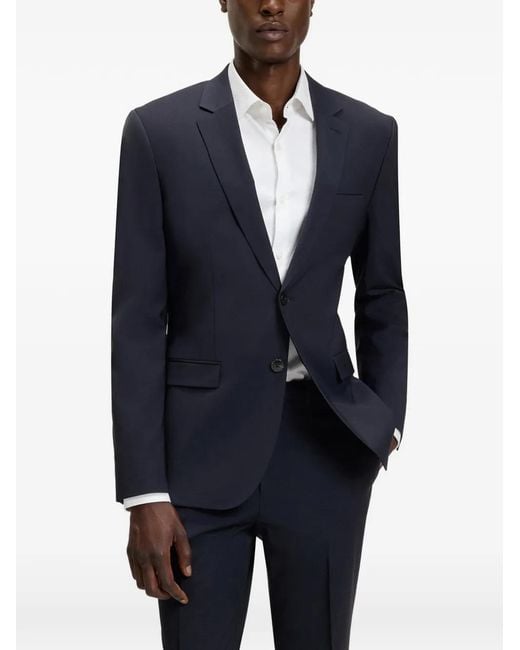 HUGO Blue Single-Breasted Blazer for men