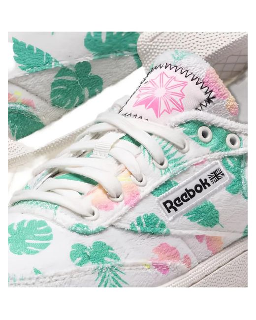 Reebok Blue Club C 85 Floral-Print Trainers