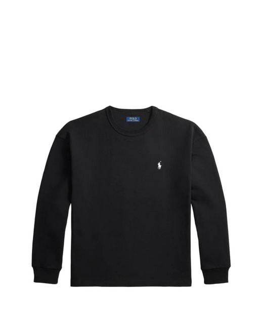 Polo Ralph Lauren Black Embroidered Pony Sweatshirt for men