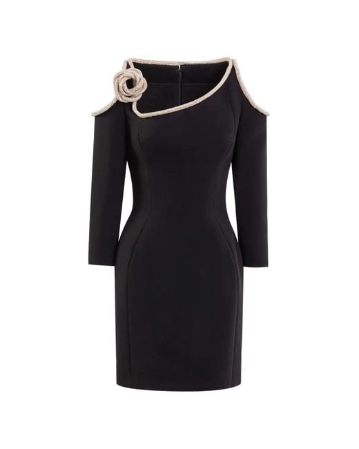 Saiid Kobeisy Black Crystal-Embellished Mini Dress