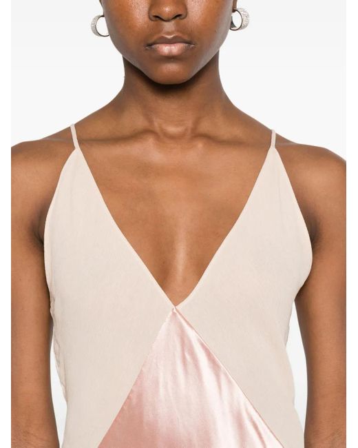 Alberta Ferretti Onderjurk Met V-Hals in het Pink