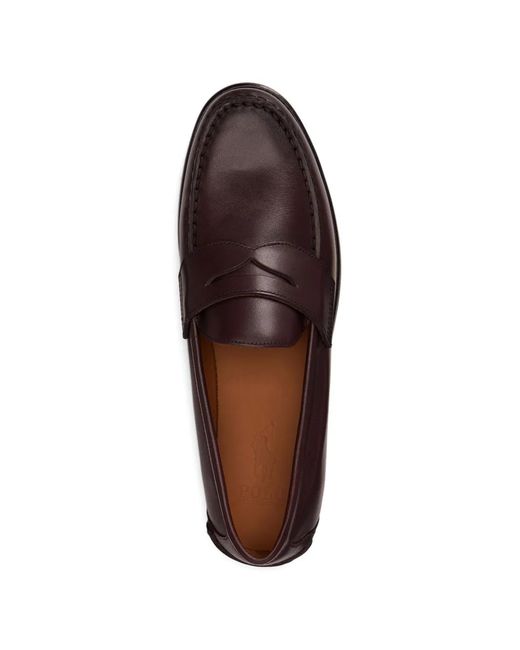 Polo Ralph Lauren White Alston Burnished-Leather Penny Loafers for men