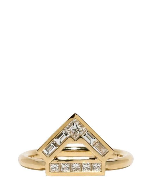 Azlee Metallic 18kt Yellow Gold Glow Diamond Ring