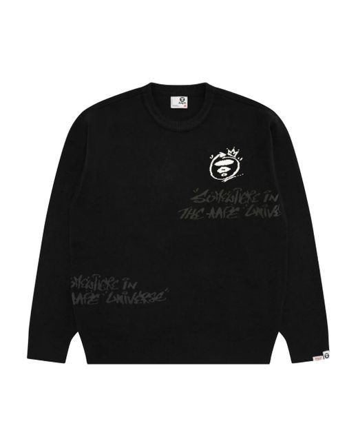 Aape By A Bathing Ape Trui Met Ronde Hals in het Black voor heren