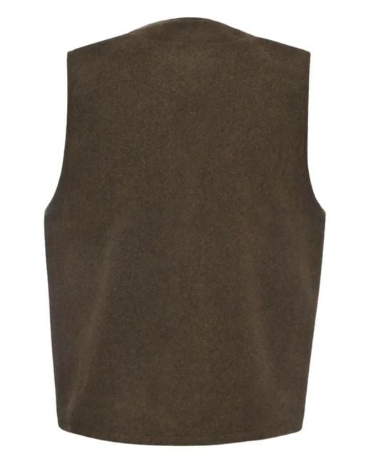 Filson Brown Buttoned Mackinaw Wool Waistcoat for men