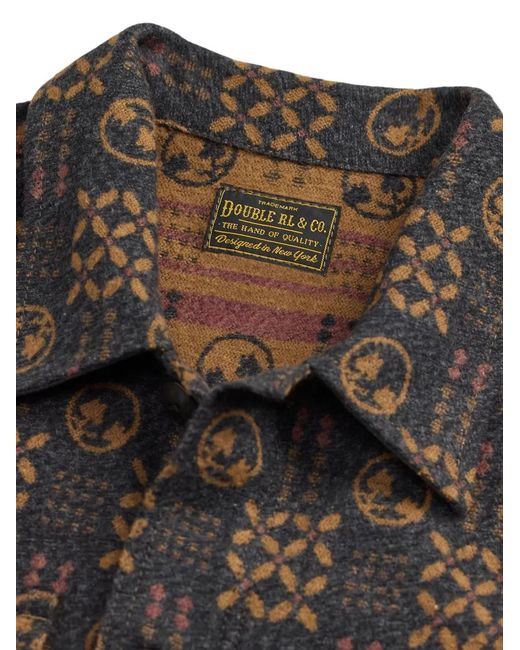 RRL Gray Patterned Shirt Jacket for men