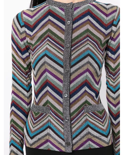 Missoni Gray Zigzag-Print Round-Neck Top